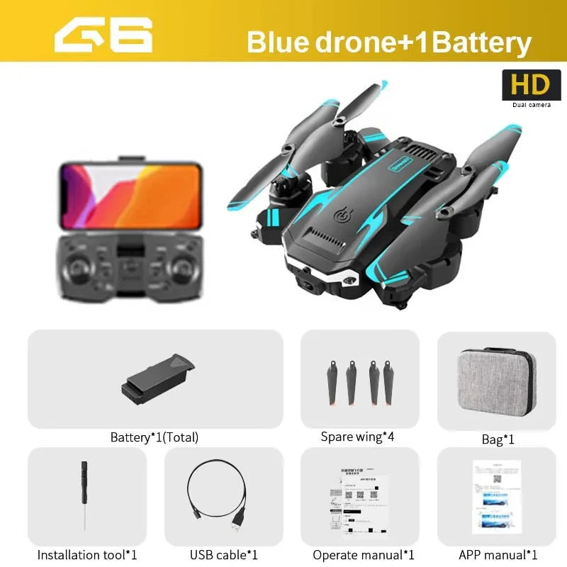 KBDFA G6 New Professional Foldable Quadcopter Aerial Drone S6 HD Camera GPS RC Helicopter FPV WIFI Obstacle Avoidance Toy Gifts