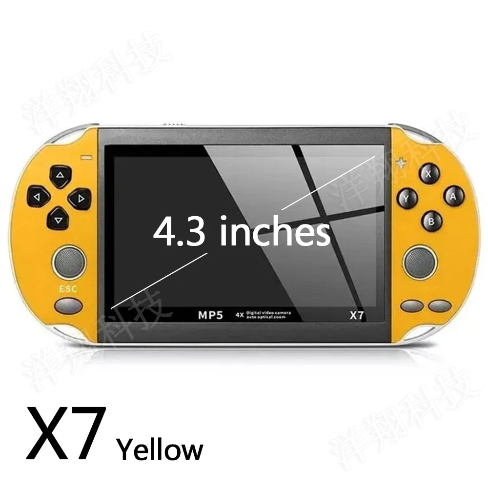 X7 4.3inch Retro Handheld Game Player Built-in Games Classic Game Portable Console Audio Video Game Console AV Output Kids Gift