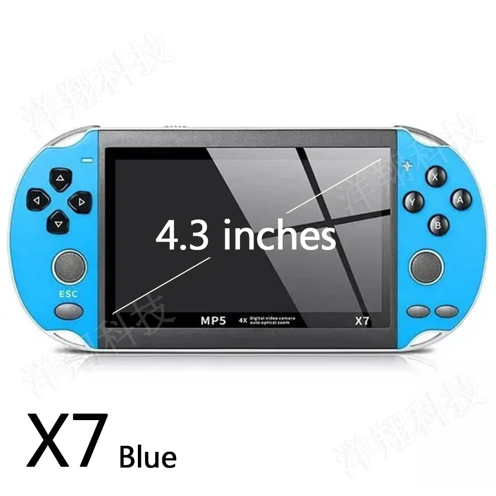 X7 4.3inch Retro Handheld Game Player Built-in Games Classic Game Portable Console Audio Video Game Console AV Output Kids Gift